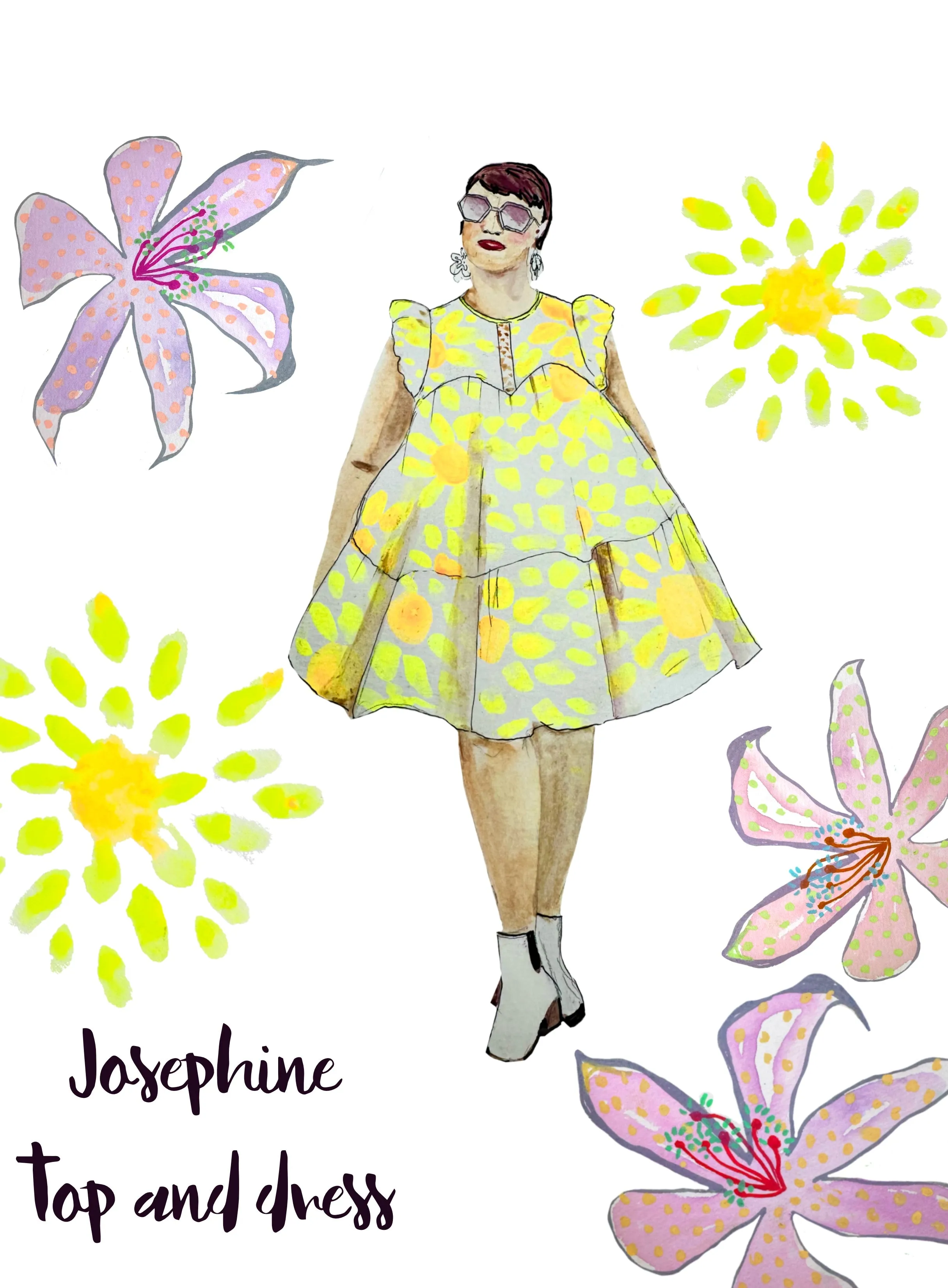 Josephine bundle dress, top, and jumpsuit patterns