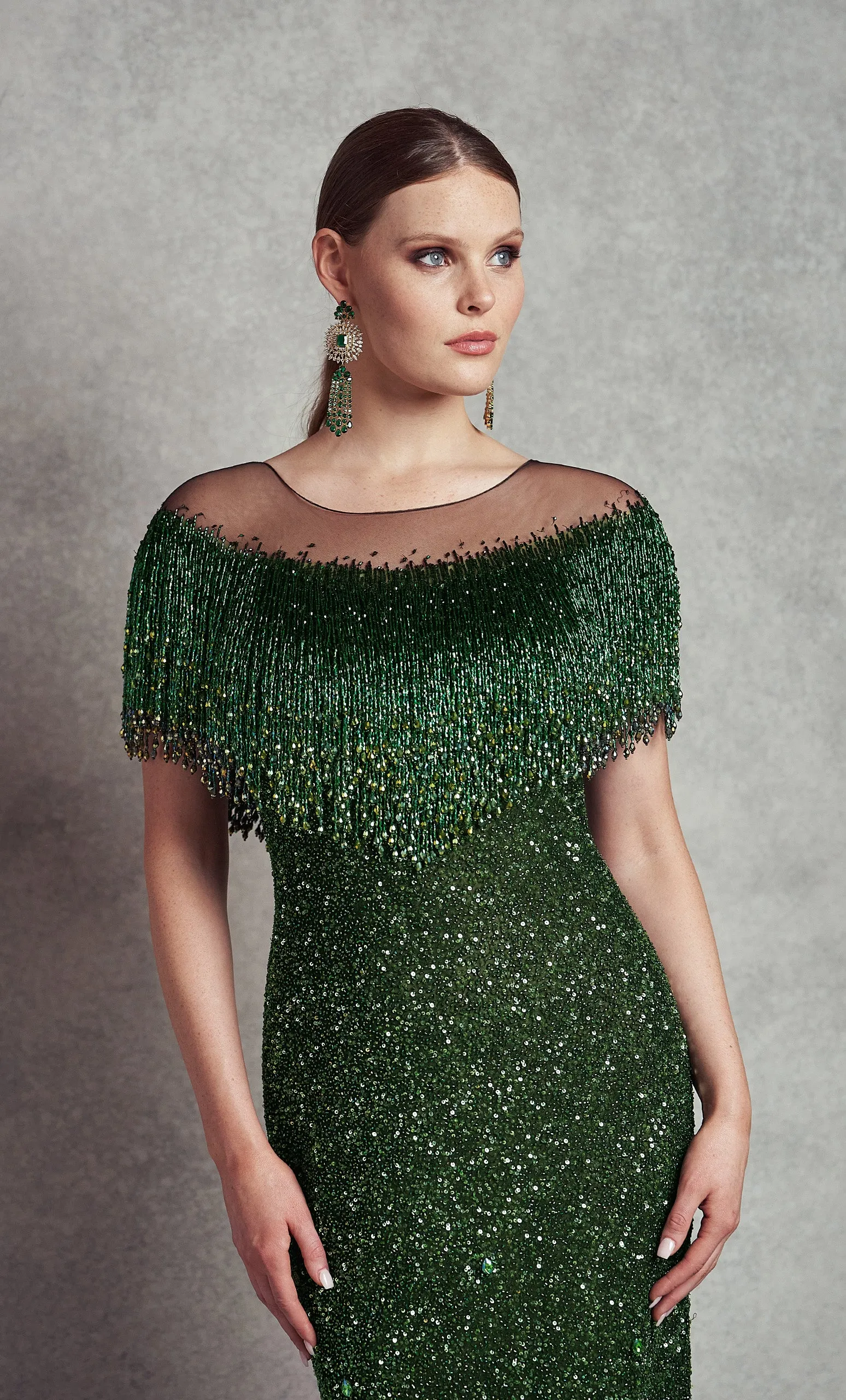 Juno Gown - Black / Green (V1-C4)