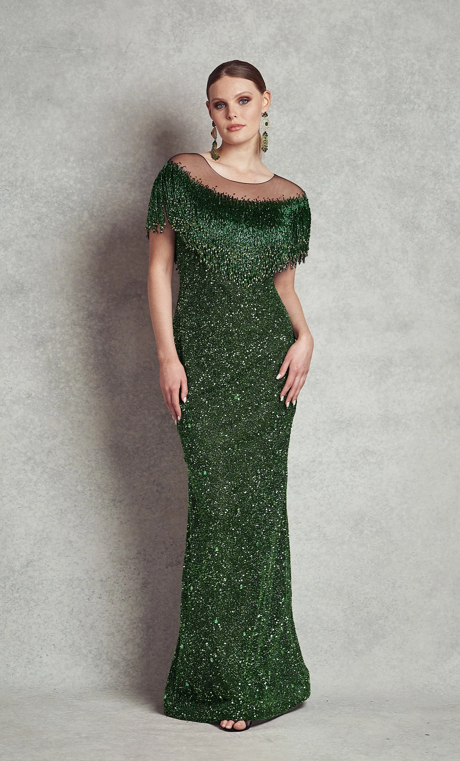 Juno Gown - Black / Green (V1-C4)