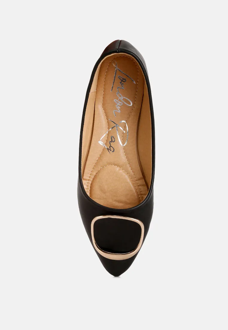 Karder Brooch Detail Ballet Flats