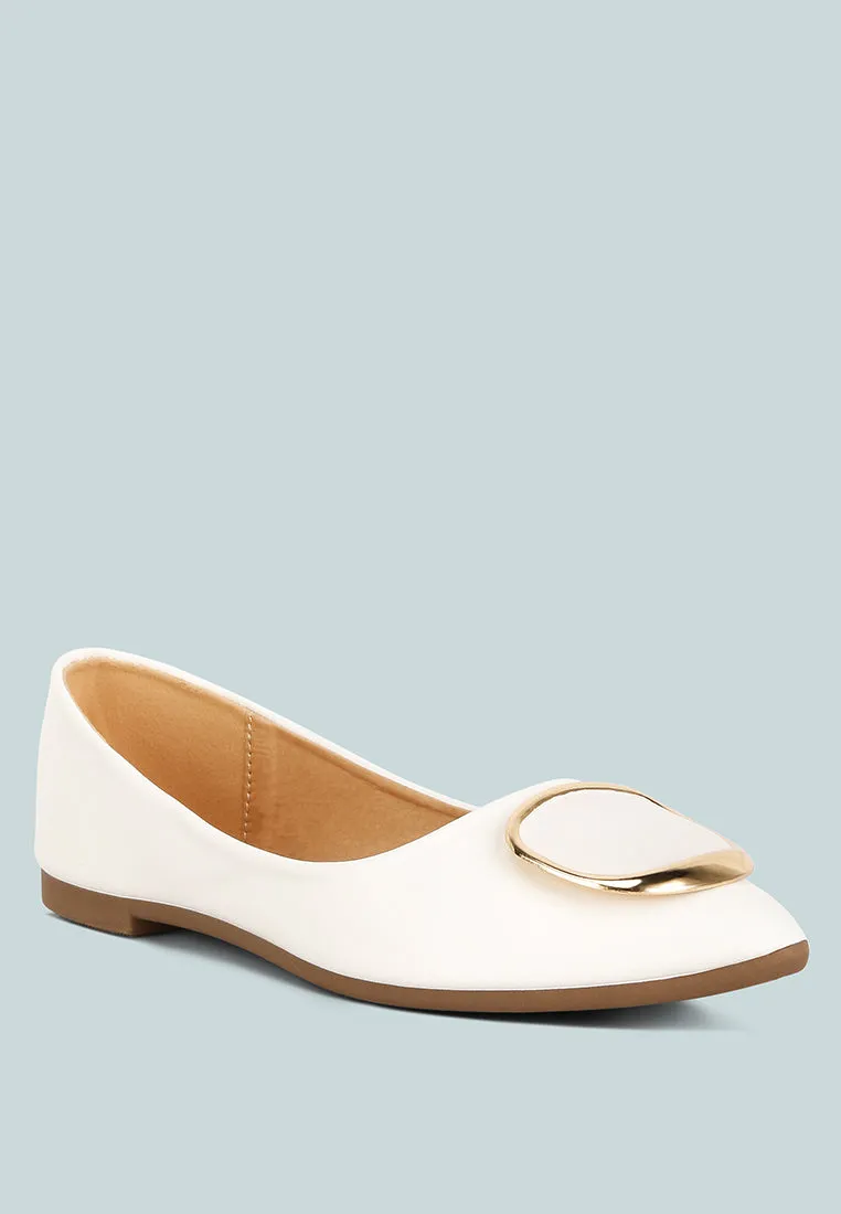 Karder Brooch Detail Ballet Flats