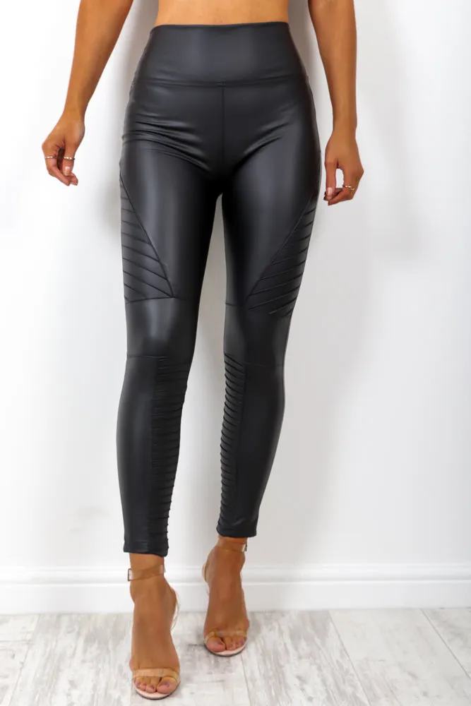 Knight Rider - Black PU Leggings