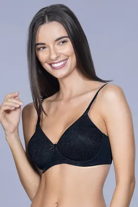 Lace Essentials Padded Non-Wired Bra - Black