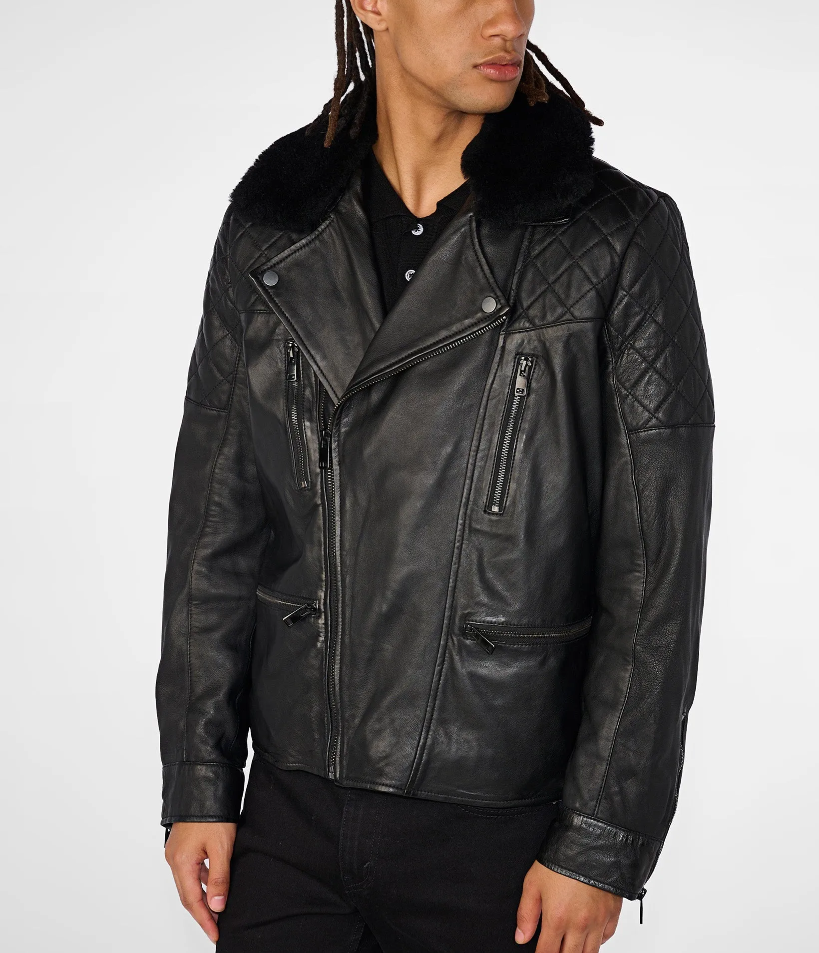 Leo Moto Jacket With Shearling