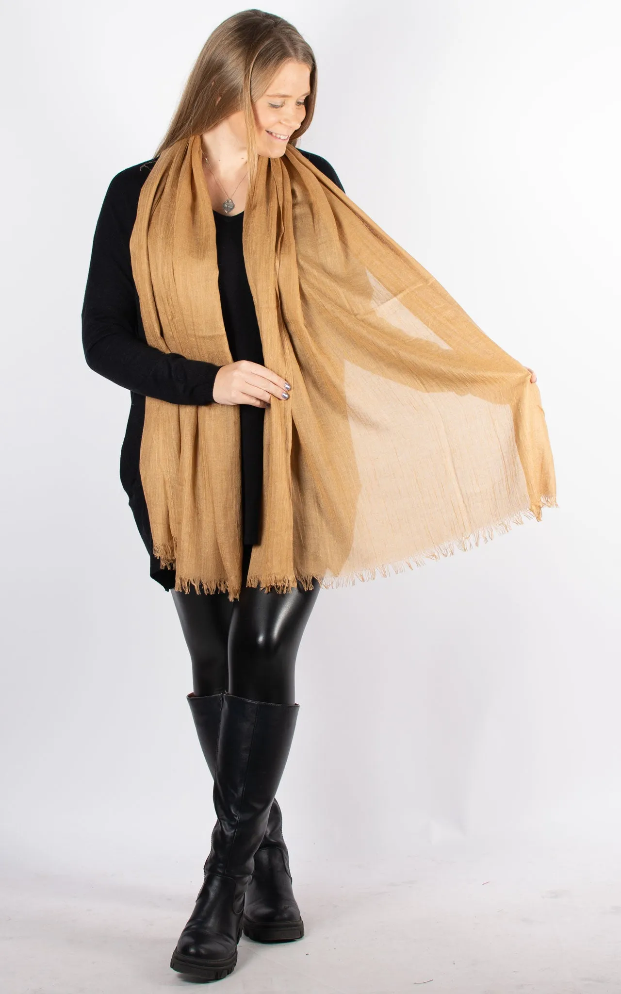 Lightweight Scarf Pashmina | Dark Gold