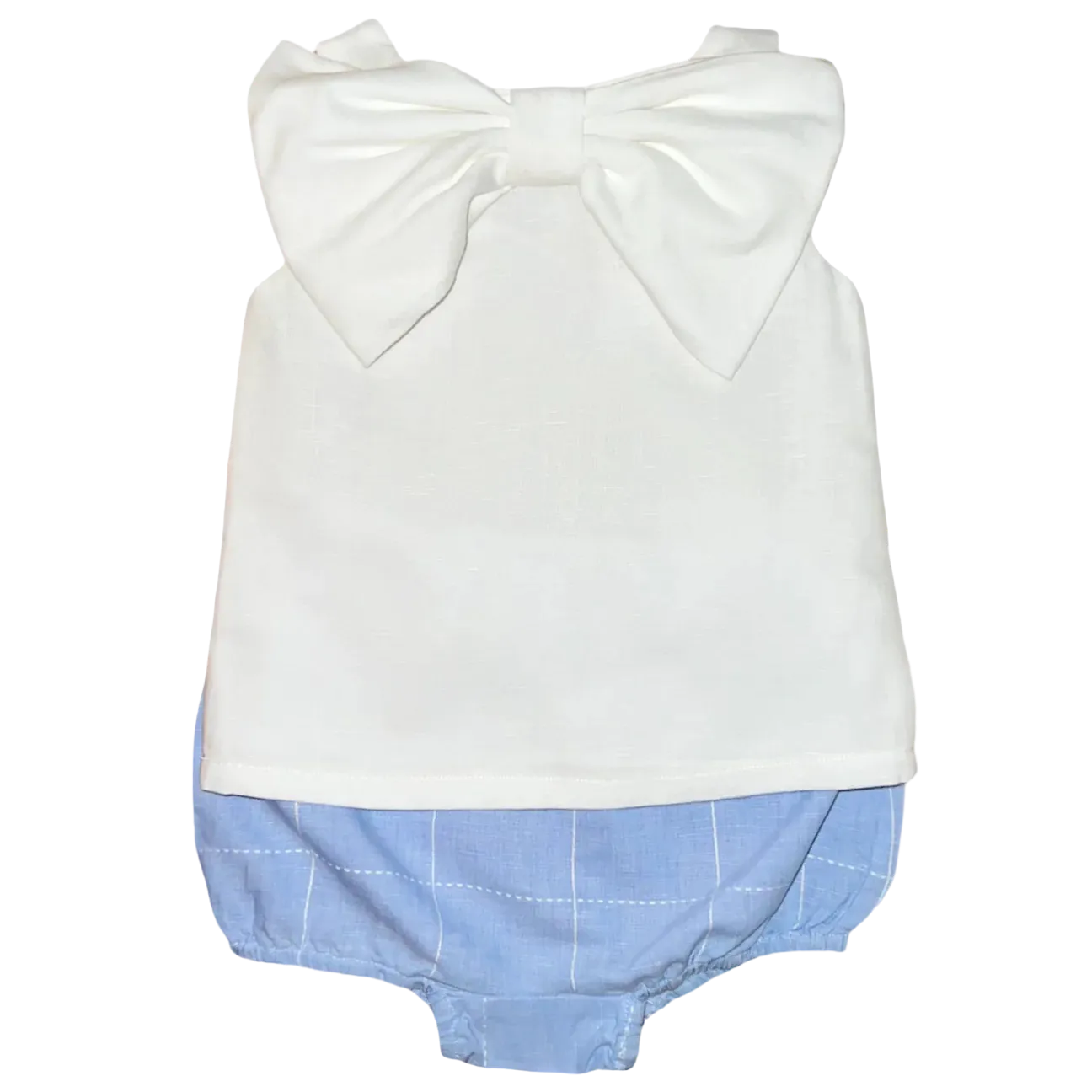 Lolli Bow Back Bloomer Set – Palmetto Bluff Blue Linen