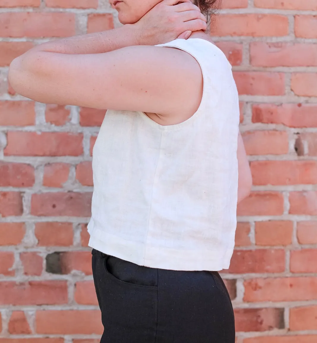 Lou Crop Tank in White -LIMITED TIME SALE