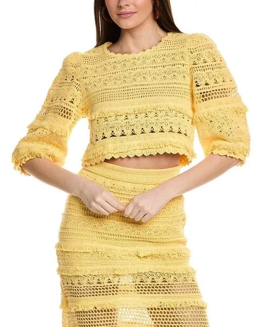 Maje Juane Cotton Crochet-Knit 2 Piece