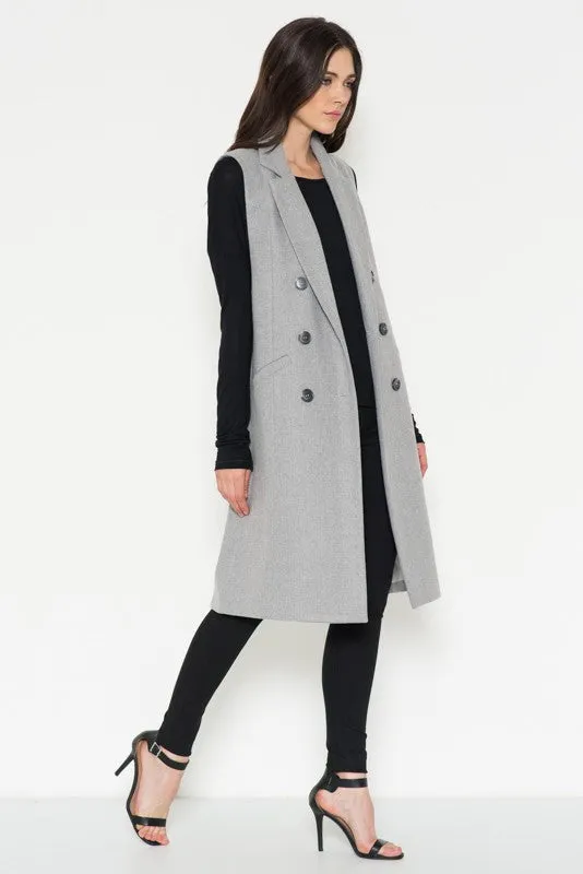 Maxi Trench Coat Vest