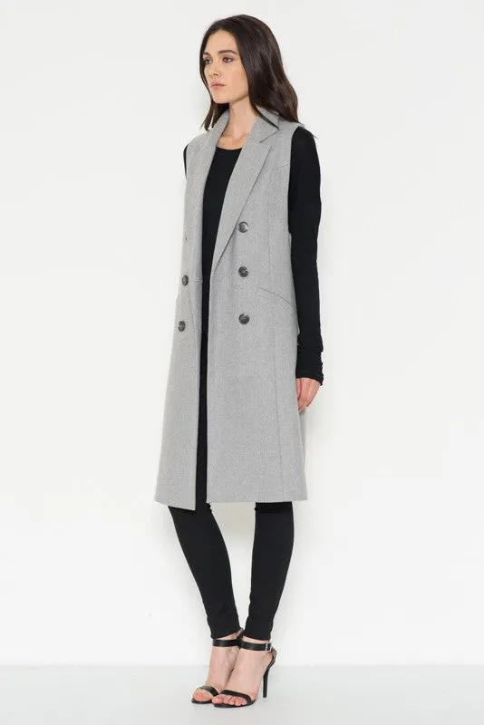 Maxi Trench Coat Vest