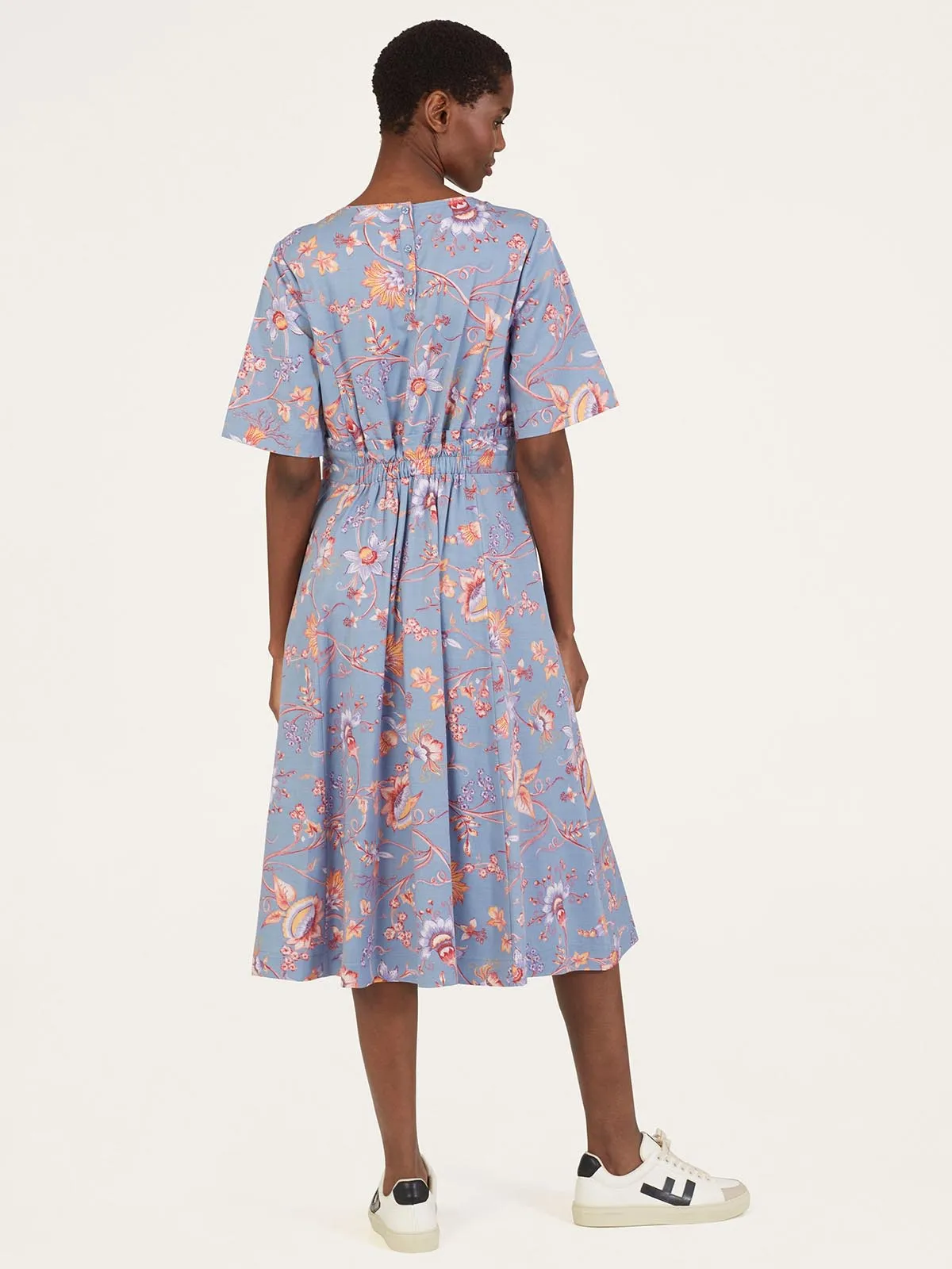 Meadow Tencel™ Floral Tie Waist Dress - Denim Blue