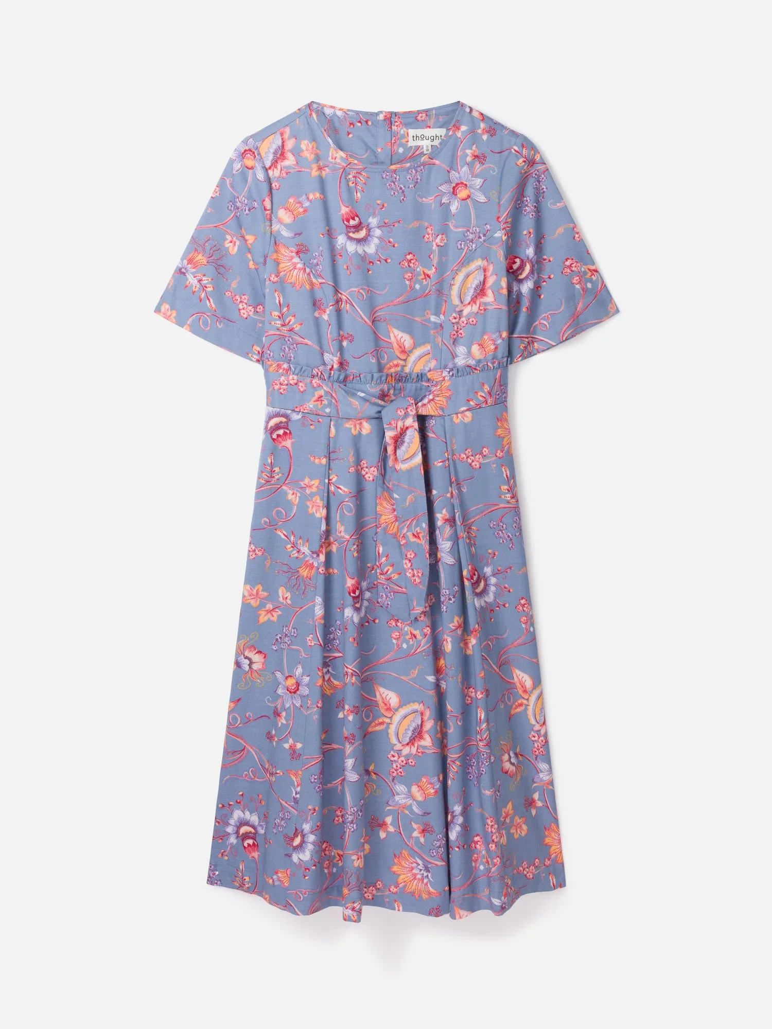 Meadow Tencel™ Floral Tie Waist Dress - Denim Blue