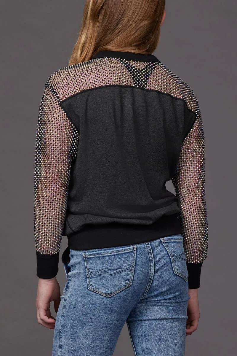 Mesh Crystal Couture Pullover - Special Order