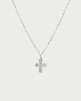 Mini Cross Pendant Necklace in Silver