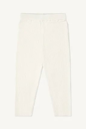 Mini Knit Ribbed Leggings - Oat Milk (Kids)