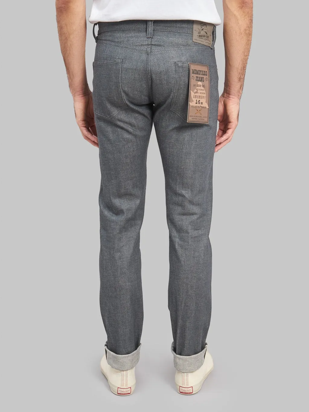 Momotaro 0306-70G 14oz Grey Denim Tight Tapered Jeans