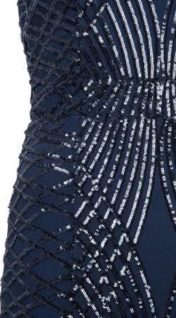 Navy Sequin Mermaid Gown