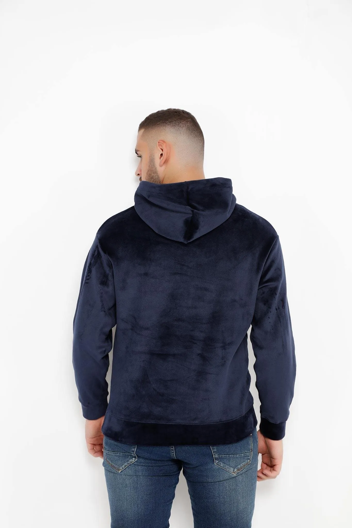 NAVY VELVET HOODIES 85020