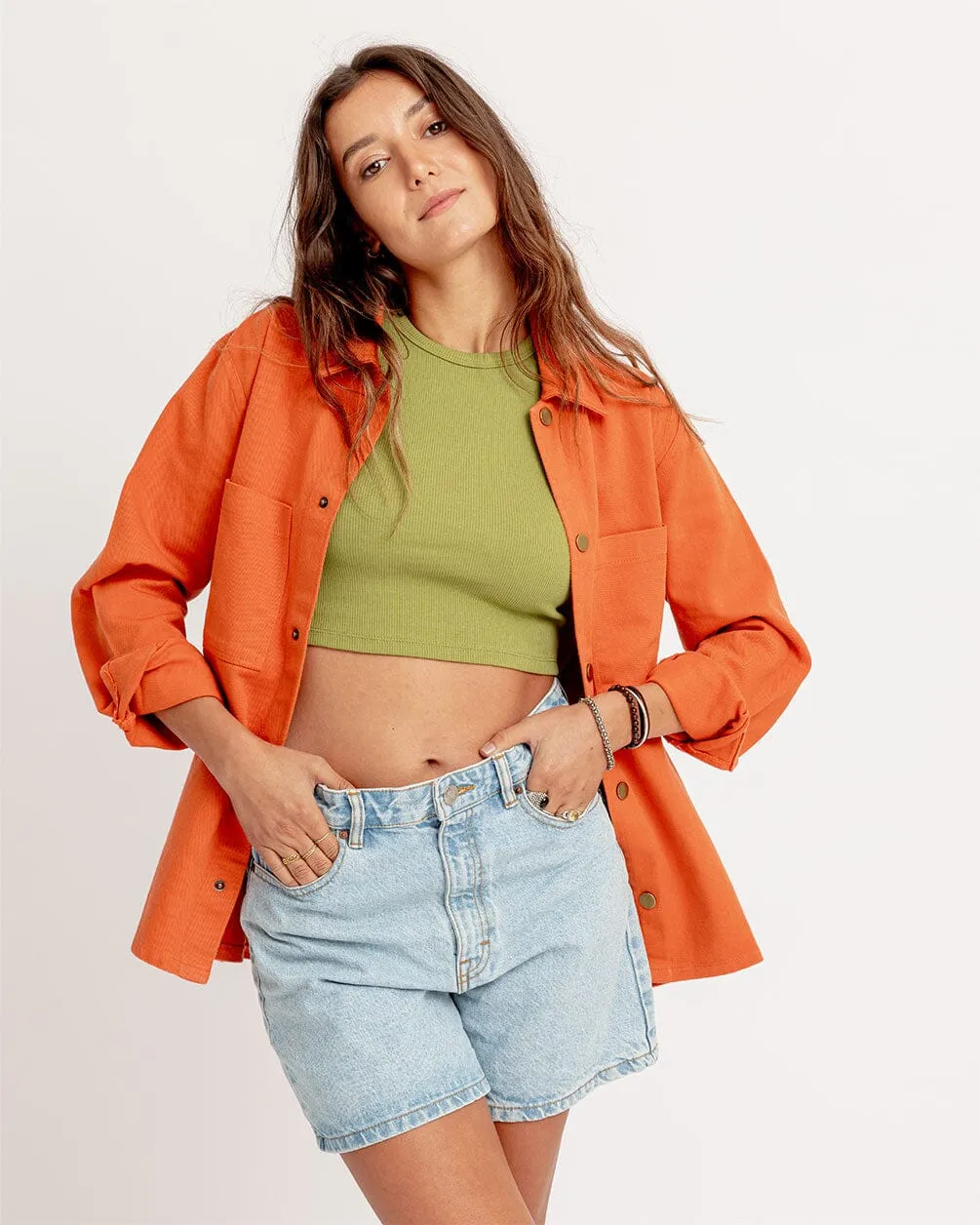 Orange Overshirt Jacket