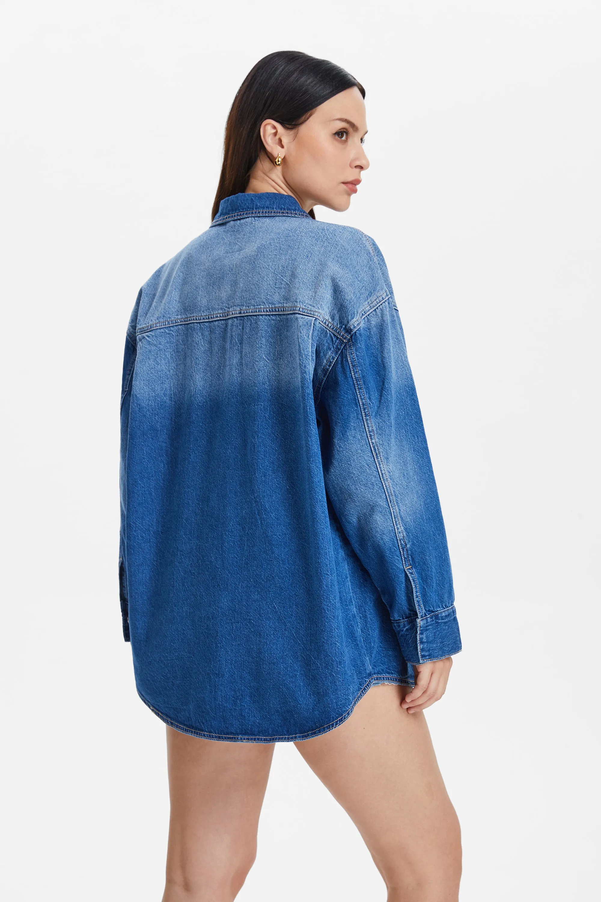 OVERSIZED DENIM SHIRT JACKET BYJ9018 SOFTY