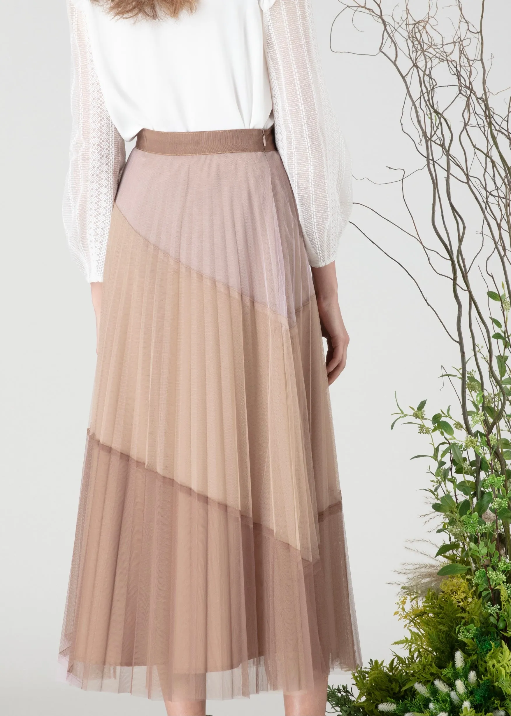 Patched maxi skirt