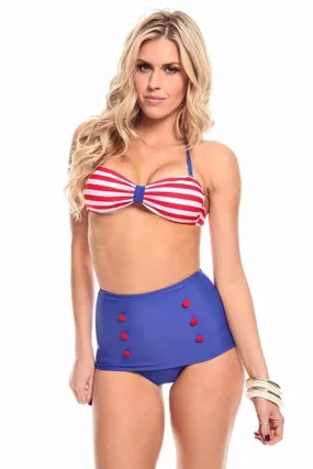 Patriotic High Waist Swimsuit Fashion Bikini