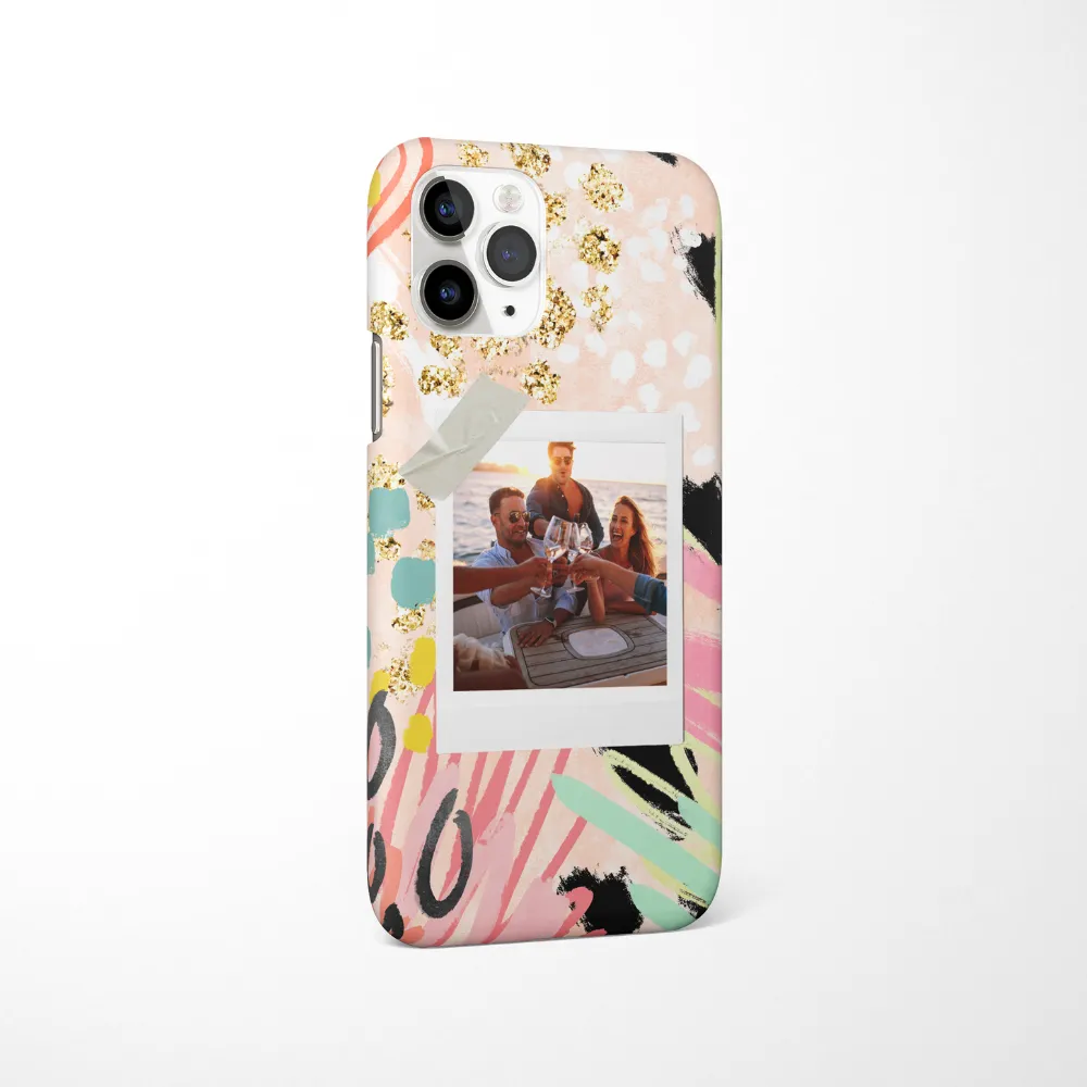 Patterned Personalised Polaroid Bestie Phone Case - Upload Your Photo