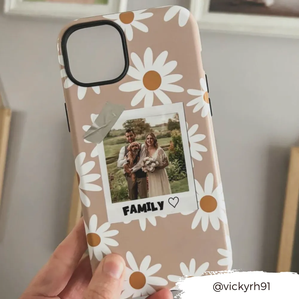 Patterned Personalised Polaroid Bestie Phone Case - Upload Your Photo