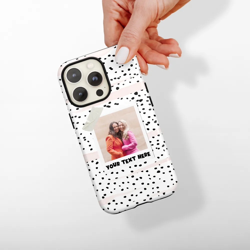 Patterned Personalised Polaroid Bestie Phone Case - Upload Your Photo