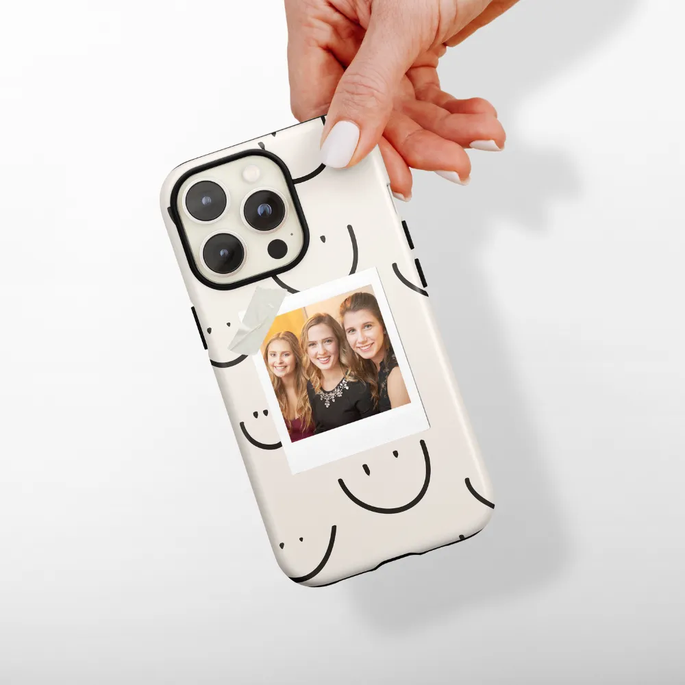 Patterned Personalised Polaroid Bestie Phone Case - Upload Your Photo