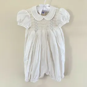 Pili Carrera Smocked White Romper One Piece Baby Toddler 18 Months