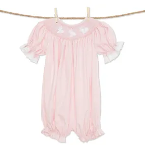 Pink Easter Bunny Smocked Romper