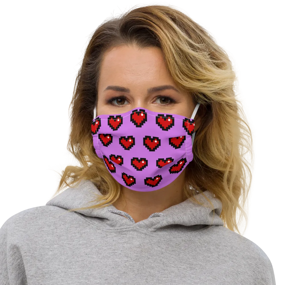 Pixel Hearts Face Mask