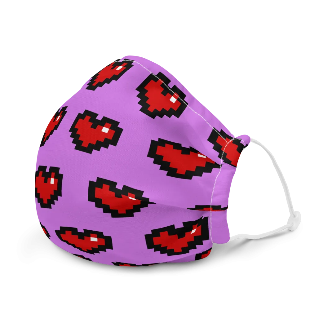 Pixel Hearts Face Mask