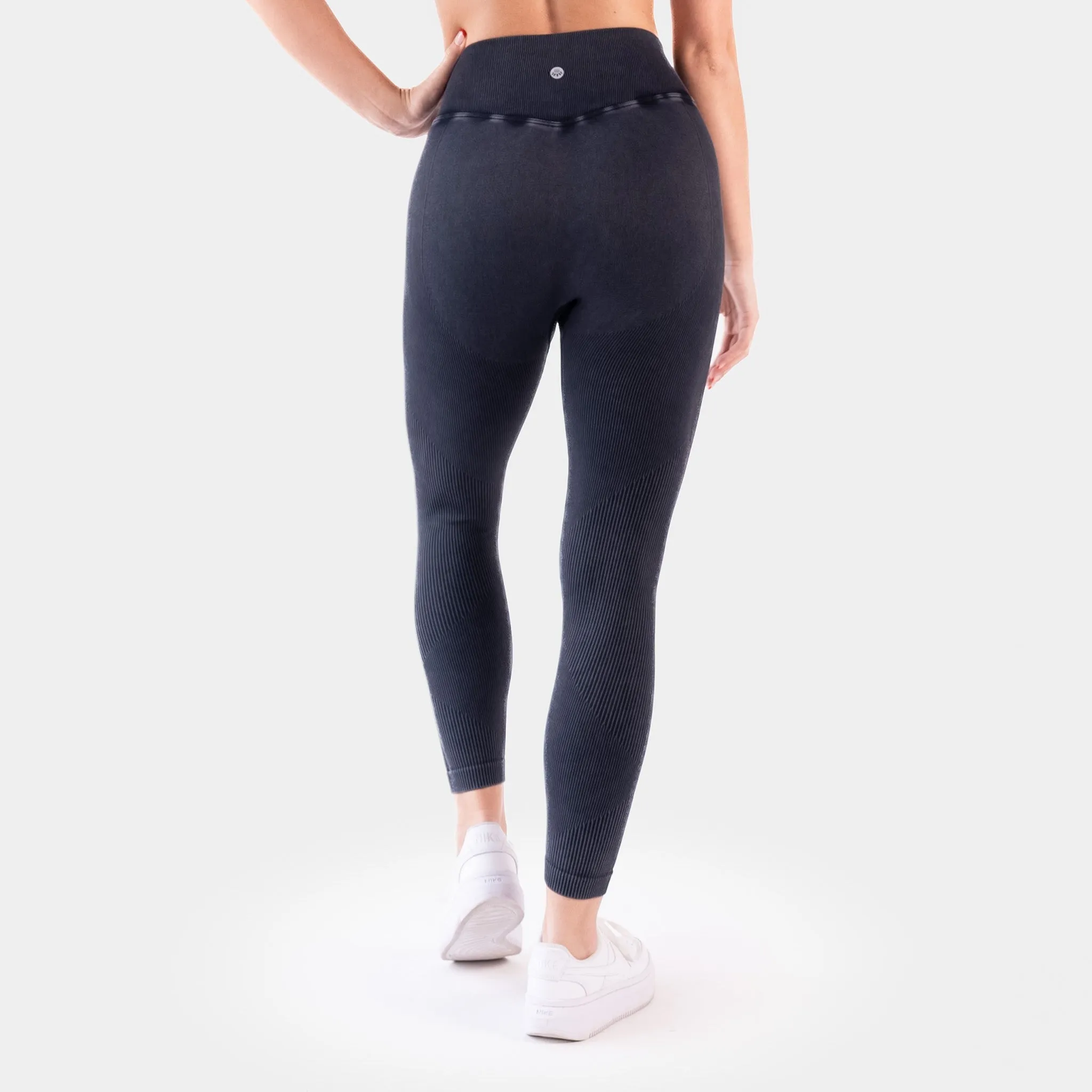 Ribbed Seamless Leggings - Snow Wash Graphite - FINAL SALE