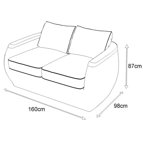 Sienna 2 Seater in Kubu Grey Synthetic Viro Rattan and Mountain Ash Sunproof All Weather Fabric