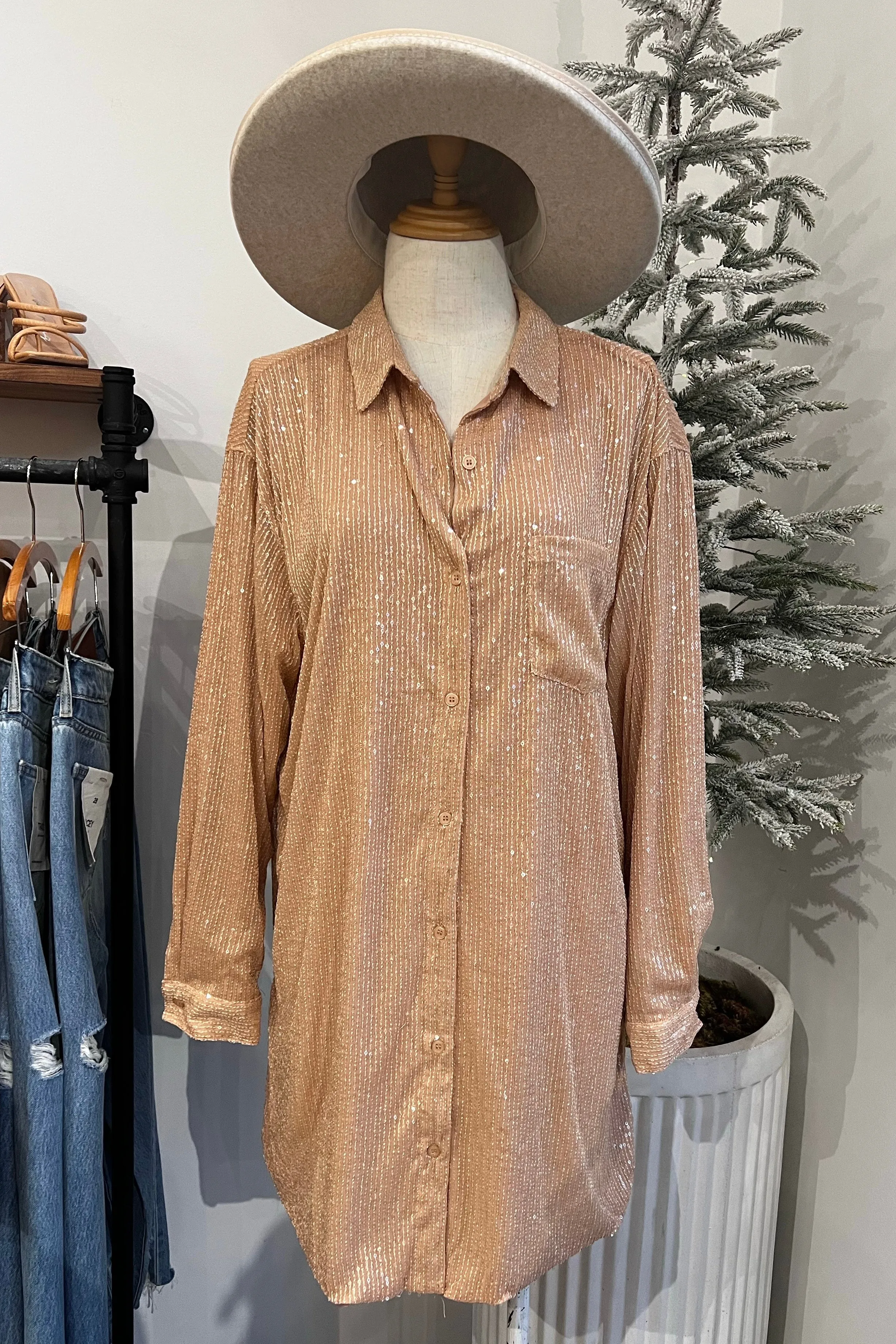 SIENNA SEQUIN BLUSH TUNIC