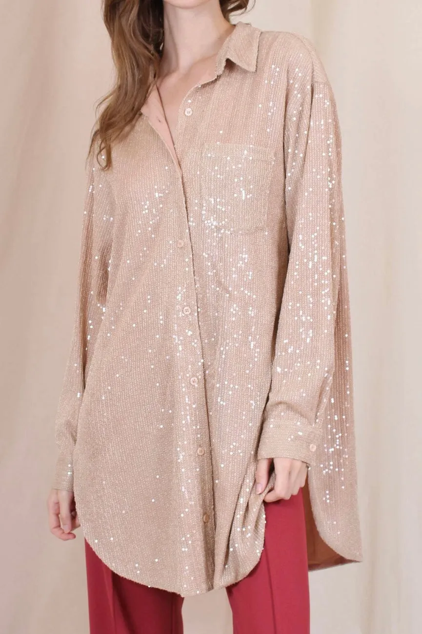 SIENNA SEQUIN BLUSH TUNIC