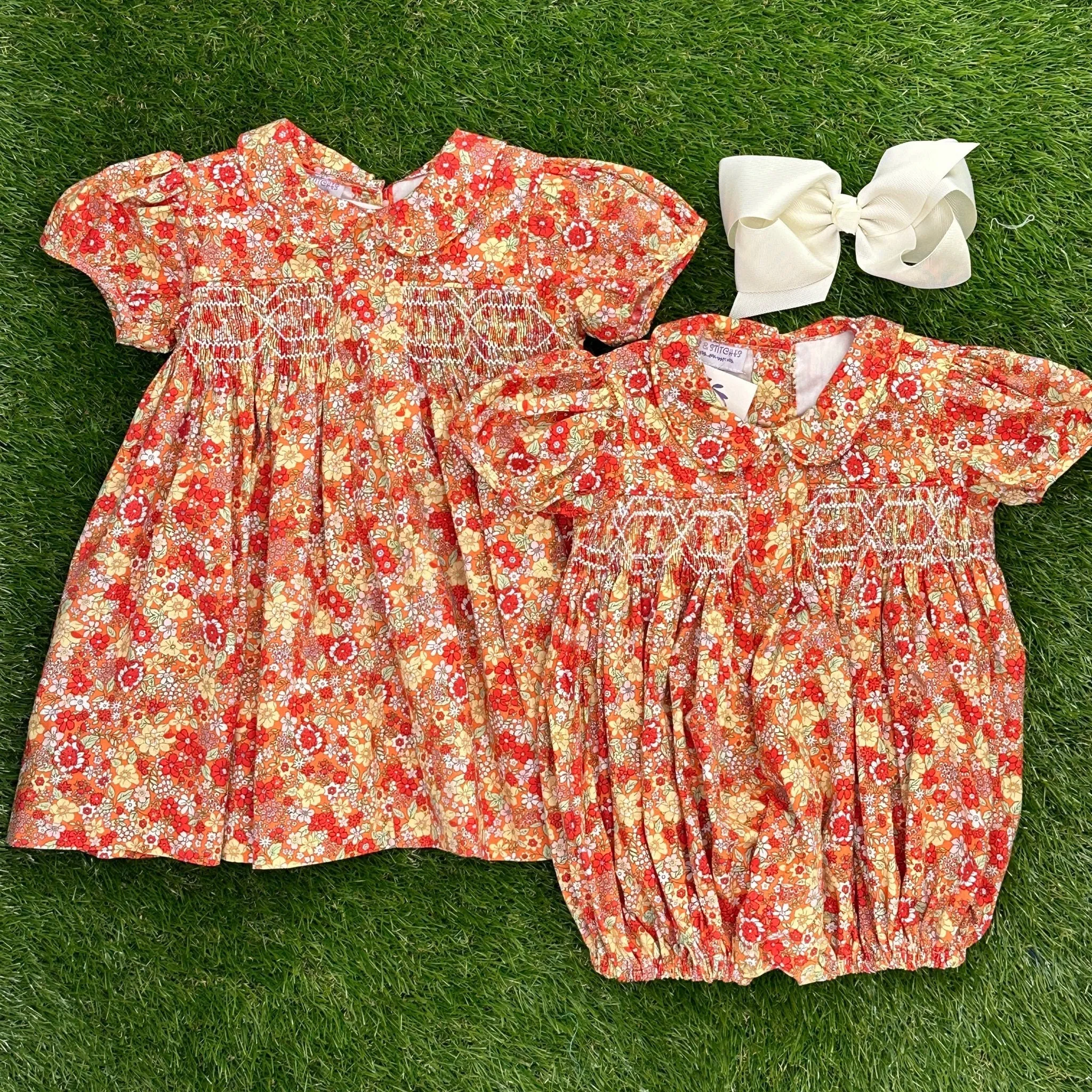 Smocked Fall Florals Charlotte Romper