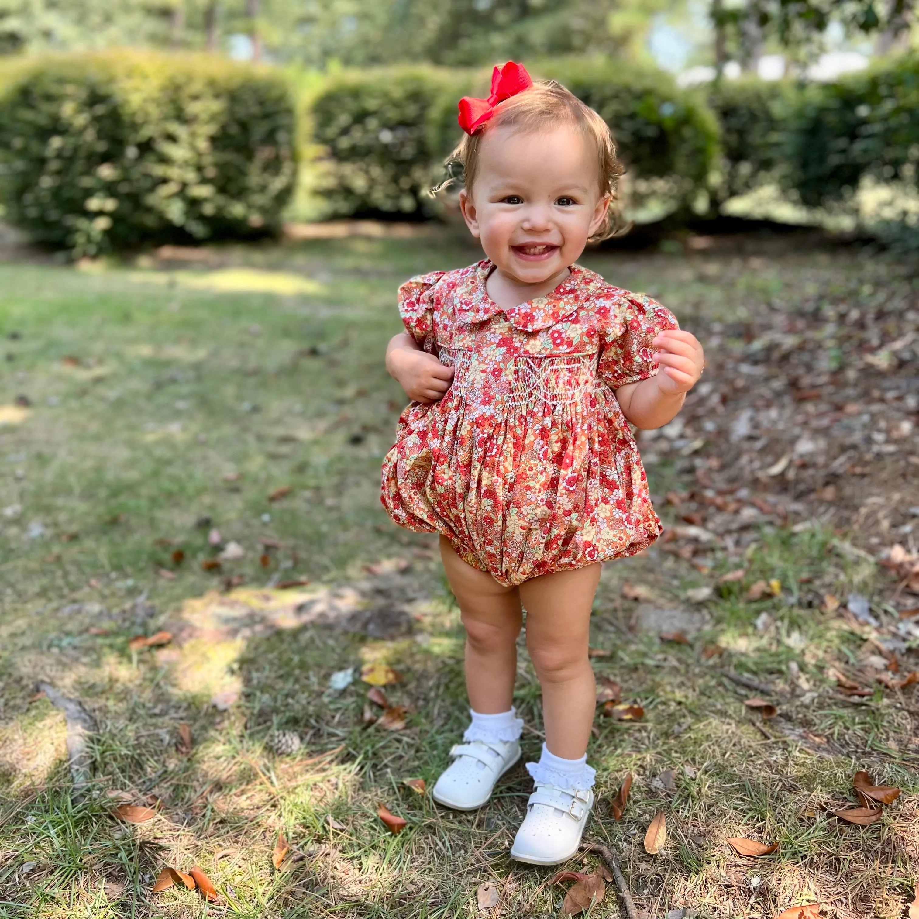 Smocked Fall Florals Charlotte Romper