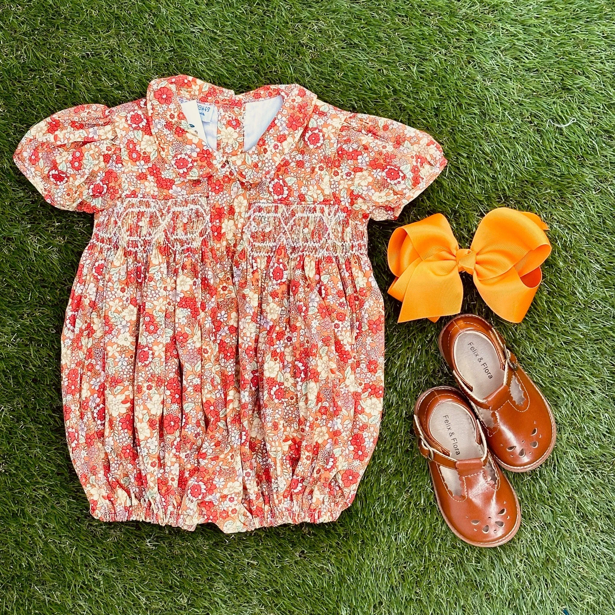 Smocked Fall Florals Charlotte Romper