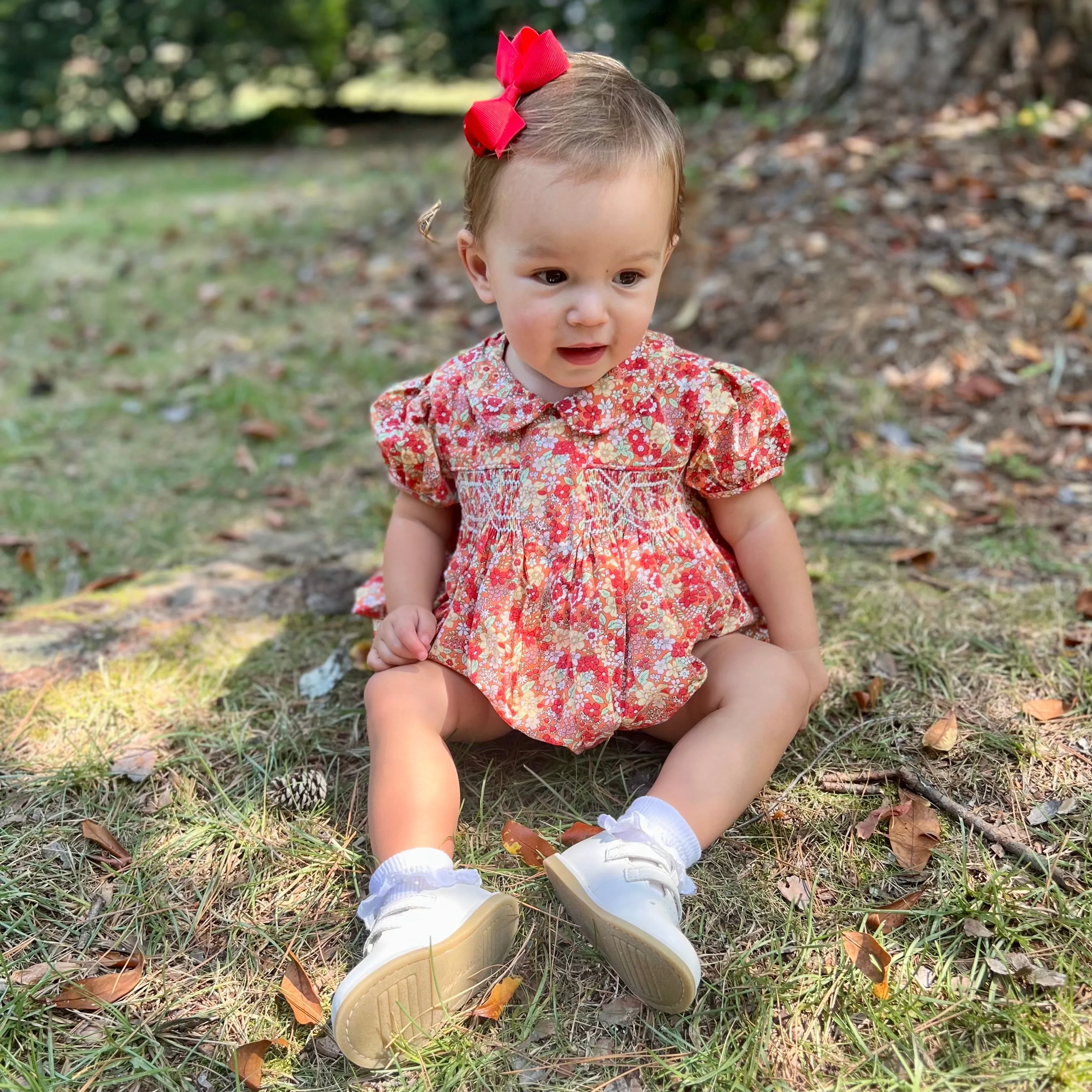 Smocked Fall Florals Charlotte Romper