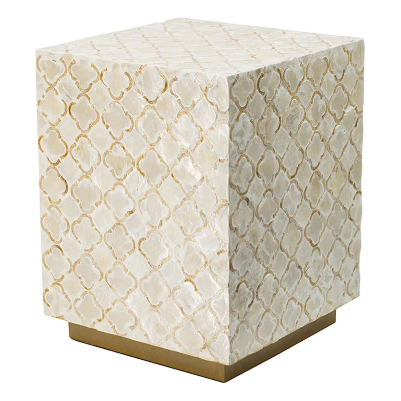 Square Mother of Pearl Side Table