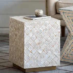 Square Mother of Pearl Side Table