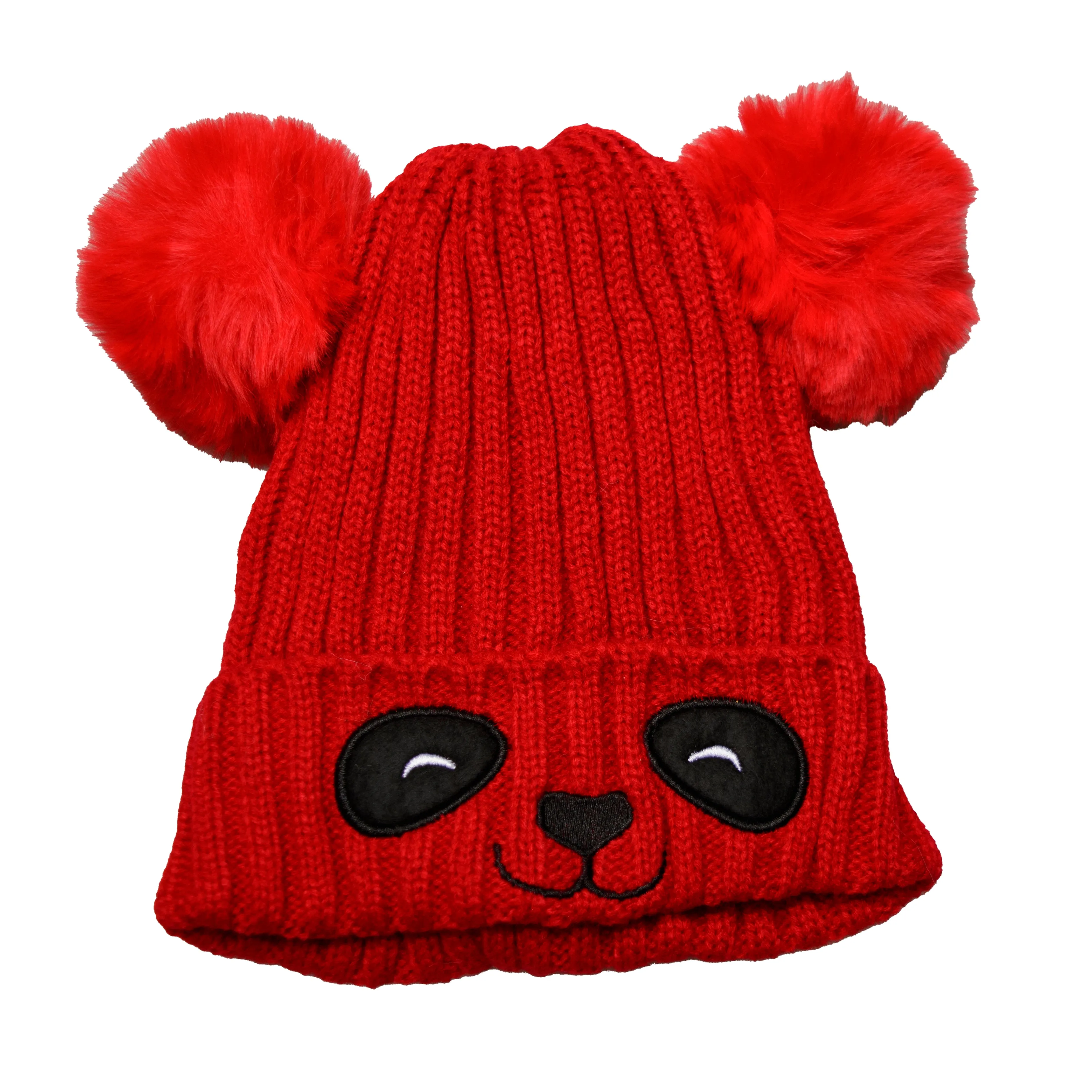 Unisex Cute Panda Cartoon Pattern Knit Winter Beanie For Kids (3-10 Years)