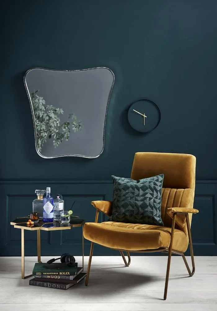 Velvet Mustard High Backed Chair