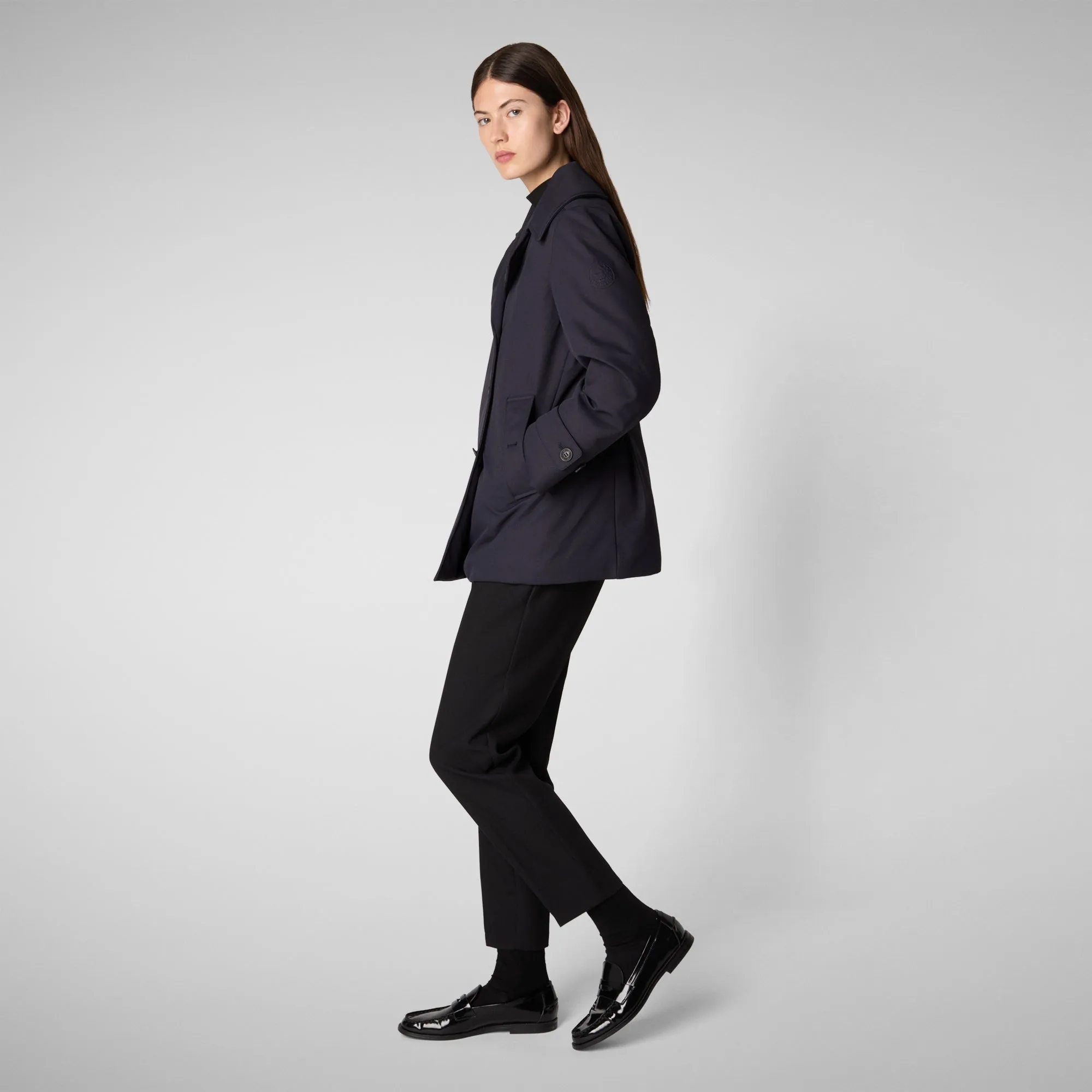 Woman's coat Sofia in blue black