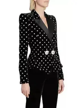 Women’s Dotted Black Velvet Jacket